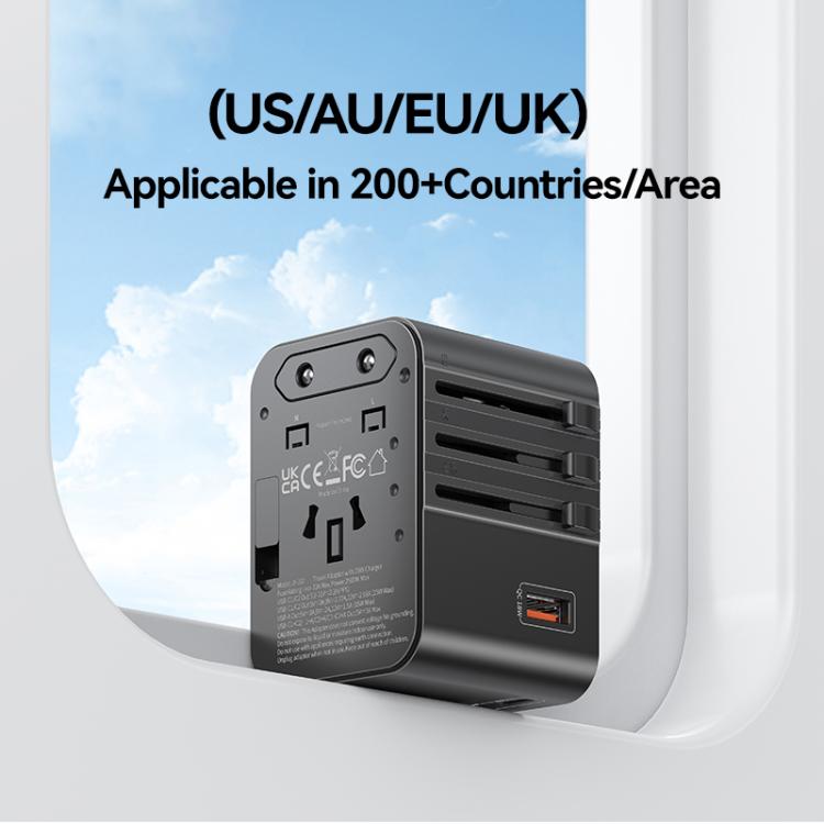 USAMS CC309 25W Dual Type-C and USB-A Ports Universal Travel Charger, CC309