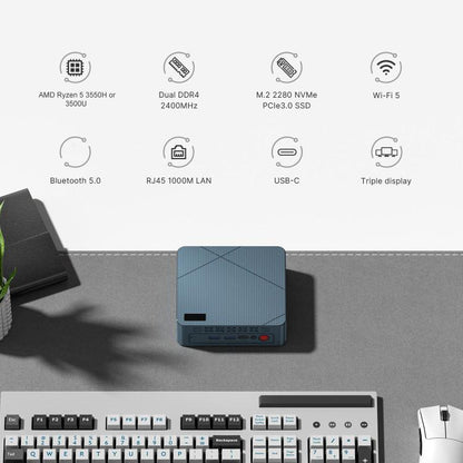 GXMO GN7 Windows 11 Mini PC, AMD Ryzen 5 3550H 4-Core Processor, 16GB+512GB