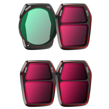 For DJI Air 3S BRDRC Camera Lens Filter, ND8, ND16, ND32, ND64, NIGHT, 3 in 1 CPL UV ND16, 4 in 1 CPL ND16-64, 6 in 1 ND8-64 UV CPL