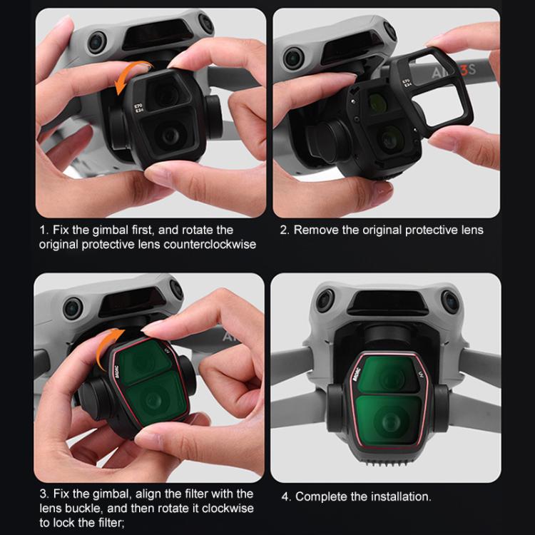For DJI Air 3S BRDRC Camera Lens Filter, ND64