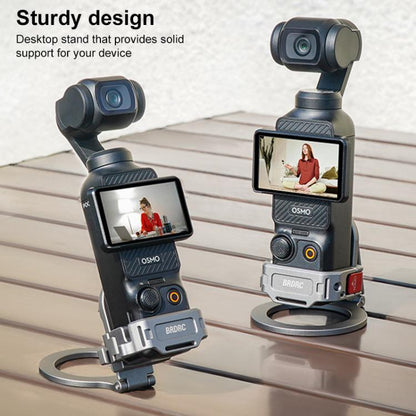 BRDRC Smartphone Teleprompter Stand Desktop Clamp Cold Shoe Extension Mount, Dark Grey