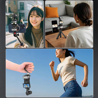 BRDRC Smartphone Teleprompter Stand Desktop Clamp Cold Shoe Extension Mount, Dark Grey