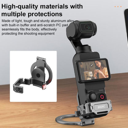 BRDRC Smartphone Teleprompter Stand Desktop Clamp Cold Shoe Extension Mount, Dark Grey