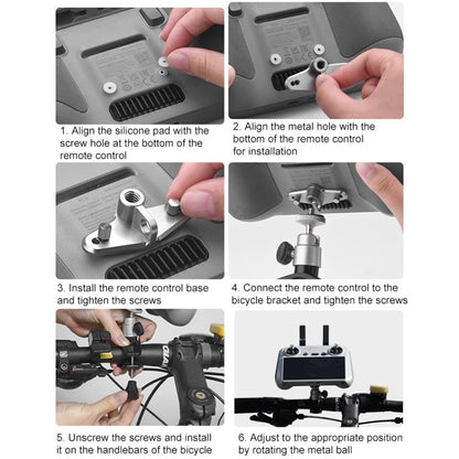 BRDRC Drone Remote Control Adapter Base Bicycle Holder, For DJI RC / RC 2