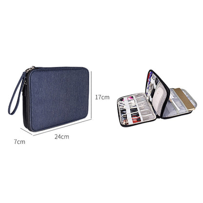 SM01 Multi-function Waterproof Double Layer Data Cable Earphone U Disk Digital Accessories Storage Bag, Size: S, Size: S(Pink), Size: S(Black)
