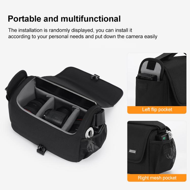 CADeN D27-1 Portable Digital Camera Bag with Strap, 31 x 21 x 17cm Black