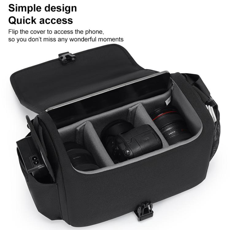 CADeN D27-1 Portable Digital Camera Bag with Strap, 31 x 21 x 17cm Black