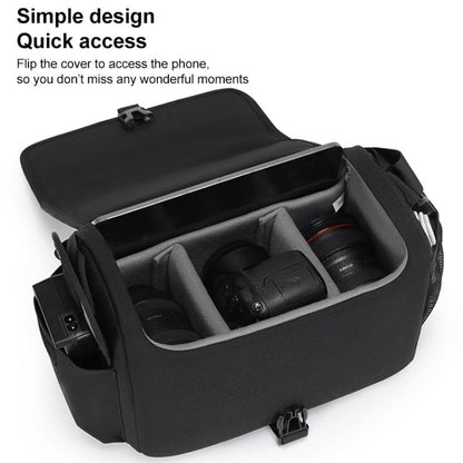 CADeN D27-1 Portable Digital Camera Bag with Strap, 31 x 21 x 17cm Black