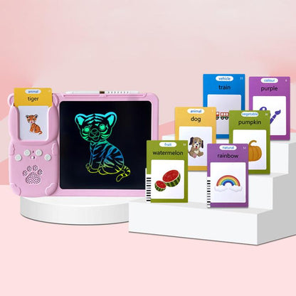 8.5 inch Children Early Education Drawing Board Card English Audiobooks, Blue / 112 Cards, Pink / 112 Cards, Blue / 255 Cards, Pink / 255 Cards