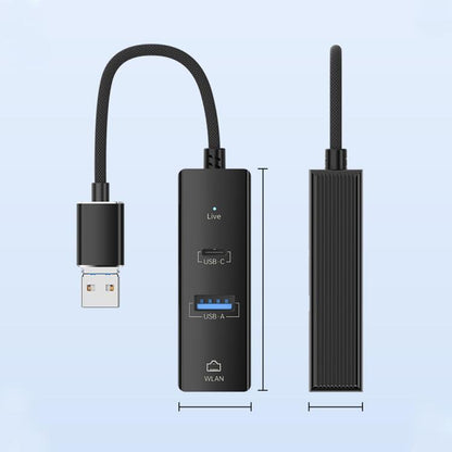 Type-C to Type-C RJ45 USB-A HUB Expand Converter, Type-C