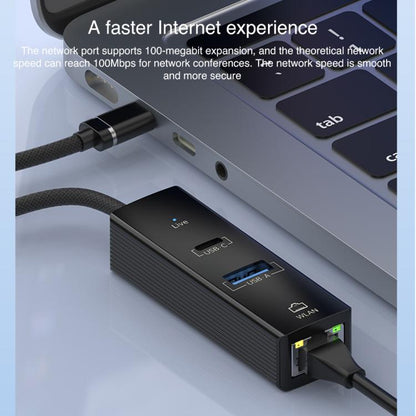 Type-C to Type-C RJ45 USB-A HUB Expand Converter, Type-C