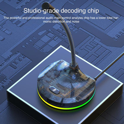 USB Multi-function Microphone RGB Light Built-in Sound Card