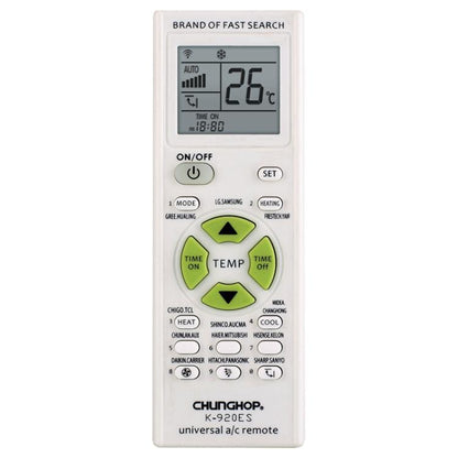 CHUNGHOP K-920ES Universal Air Conditioner Remote Control with Brand Button Pairing Function, K-920ES(White)