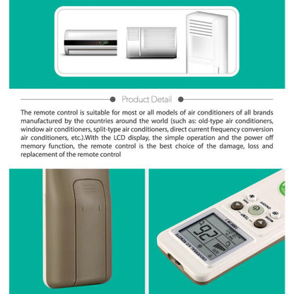CHUNGHOP K-1038ES Universal Air Conditioner Remote Control with Brand Button Pairing Function, K-1038ES