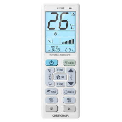 CHUNGHOP K-1308E Universal Air Conditioner Remote Control with Torch and LCD Backlight, K-1308E