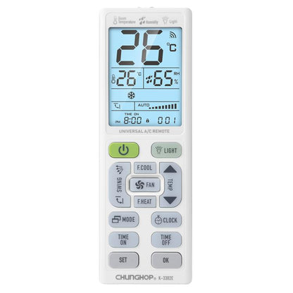 CHUNGHOP K-3302E Universal Air Conditioner Remote Control with Torch and LCD backlight, K-3302E