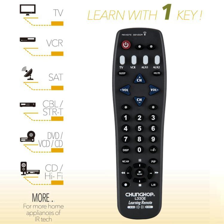 CHUNGHOP L330E Infrared Learning Universal TV Remote Control, L330E