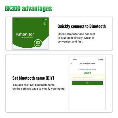 KONNWEI BK300 6V / 12V / 24V Car Bluetooth 5.0 Battery Monitor Diagnostic Tool, BK300