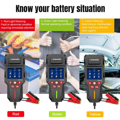 KONNWEI KW700 12V / 24V 2.8 inch Color Screen Car Battery Tester with Printer, KW700