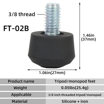 BEXIN FT-02B 3/8 Screw Rubber Feet Pads Tripod Anti-Slip Foot Pad, FT-02B