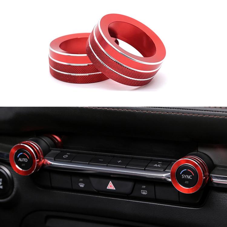 2pcs Multimedia / Central Control Knob Metal Decorative Ring, For Mazda Axela CX-30 2020-2022