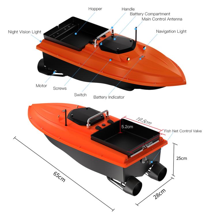 D80B GPS High Power Smart Remote Control Fishing Bait Boat Support Trawling, EU Plug, US Plug, UK Plug