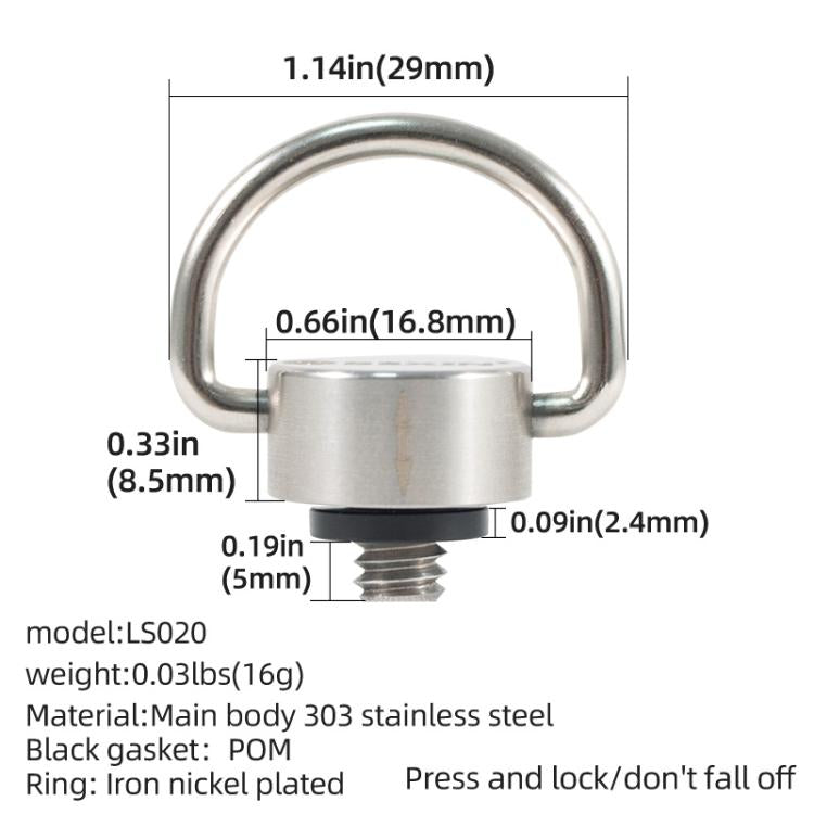 BEXIN LS020 Quick Release Plate Screws 1/4 inch C-Ring Adapter Mount Screws, LS020