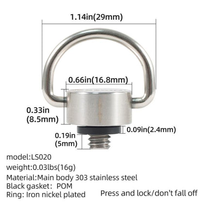 BEXIN LS020 Quick Release Plate Screws 1/4 inch C-Ring Adapter Mount Screws, LS020