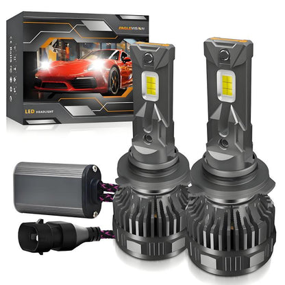 2pcs/Pack 50W 6000LM 6000K Car Double Copper Tube LED Headlight Bulb, 9005, 9006, H1, H4, H7, H11