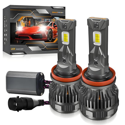 2pcs/Pack 50W 6000LM 6000K Car Double Copper Tube LED Headlight Bulb, 9005, 9006, H1, H4, H7, H11