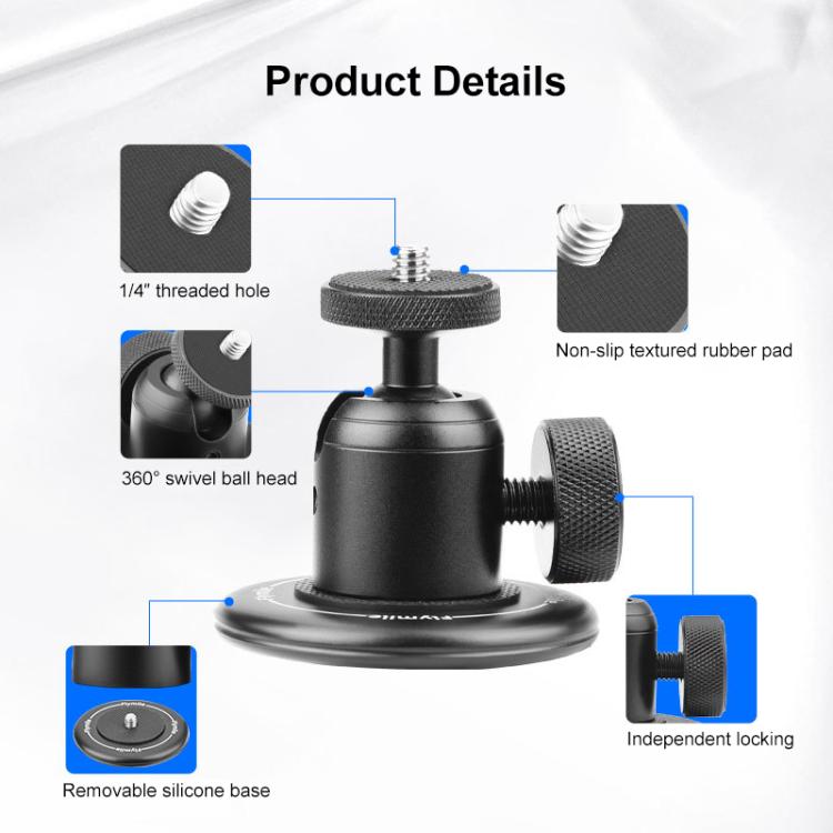 Aluminum Alloy Desktop Base, Strong Magnetic Round Base, Strong Magnetic Round Base Kit