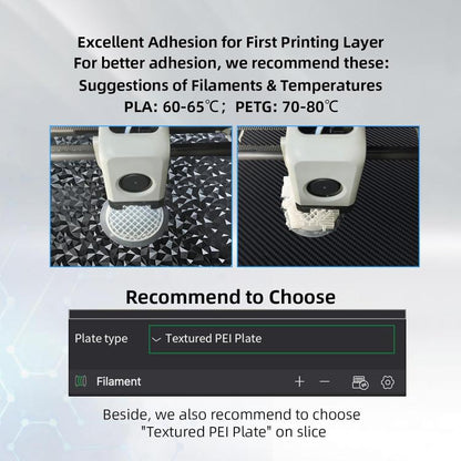 PET Carbon Fiber PEO Diamond Film Double-Sided 3D Printer Build Plate, 220x220mm, 235x235mm, 257x257mm, 300x300mm, 310x315mm, 355x355mm, 377x370mm