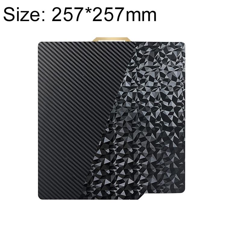PET Carbon Fiber PEO Diamond Film Double-Sided 3D Printer Build Plate, 220x220mm, 235x235mm, 257x257mm, 300x300mm, 310x315mm, 355x355mm, 377x370mm