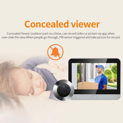 ESCAM C88 4.3 inch 1080P PIR Digital Door Viewer WiFi Video Doorbell Support Night Vision, Two-way Audio, C88