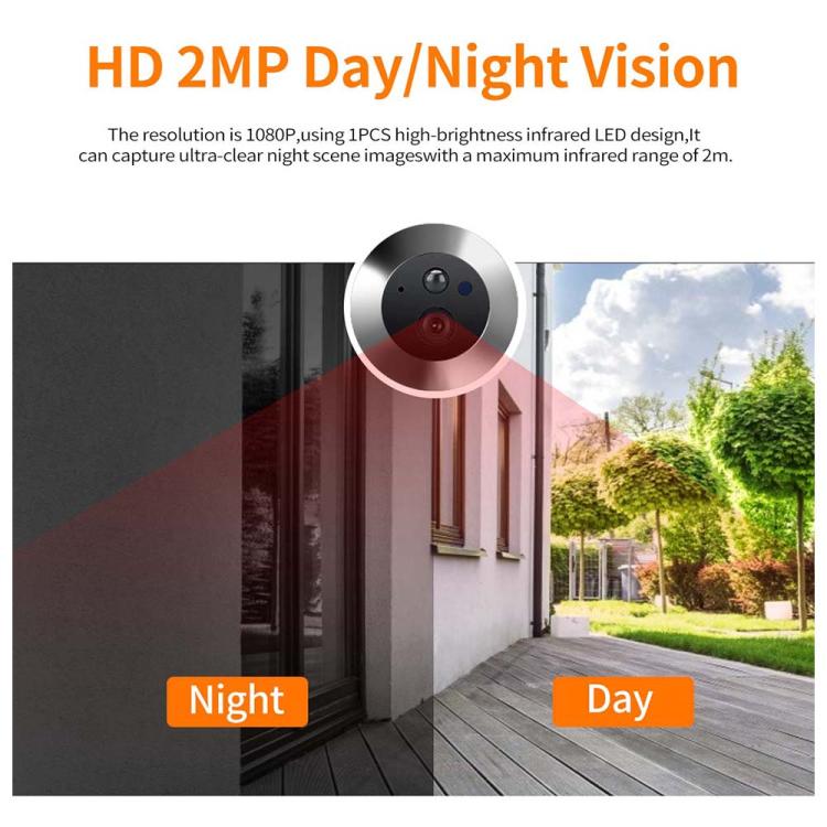 ESCAM C88 4.3 inch 1080P PIR Digital Door Viewer WiFi Video Doorbell Support Night Vision, Two-way Audio, C88