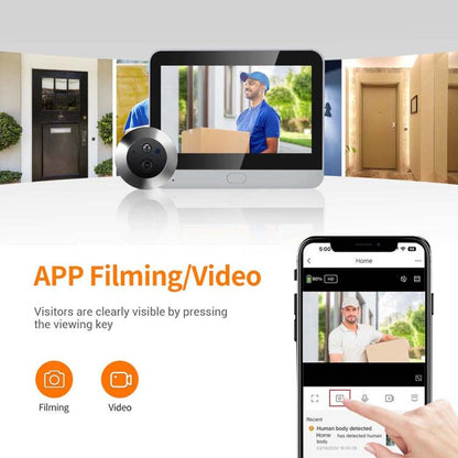 ESCAM C88 4.3 inch 1080P PIR Digital Door Viewer WiFi Video Doorbell Support Night Vision, Two-way Audio, C88