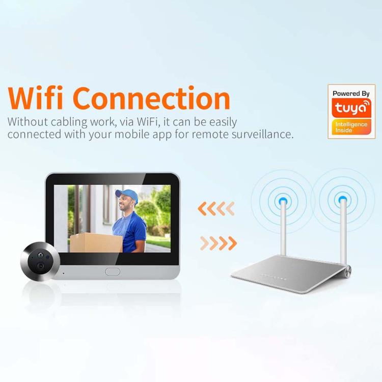 ESCAM C88 4.3 inch 1080P PIR Digital Door Viewer WiFi Video Doorbell Support Night Vision, Two-way Audio, C88