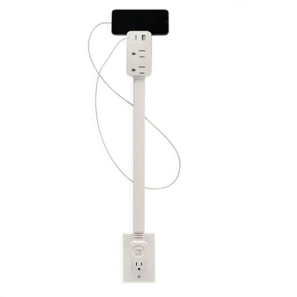 US Plug Power Outlet Extender Power Socket Extension Tool With USB / Type-C Fast Charging, 2 AC + USB, US Plug