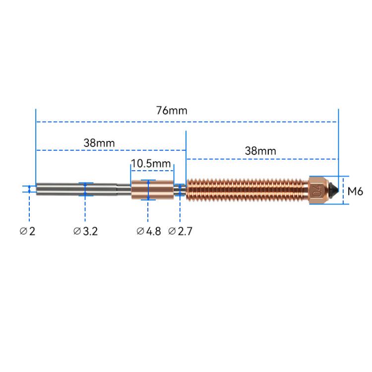 0.4mm Removable Steel Nozzle 3D Printer Part, For Creality K2 / Hi