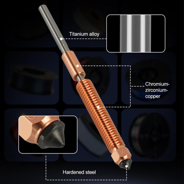 0.4mm Removable Steel Nozzle 3D Printer Part, For Creality K2 / Hi