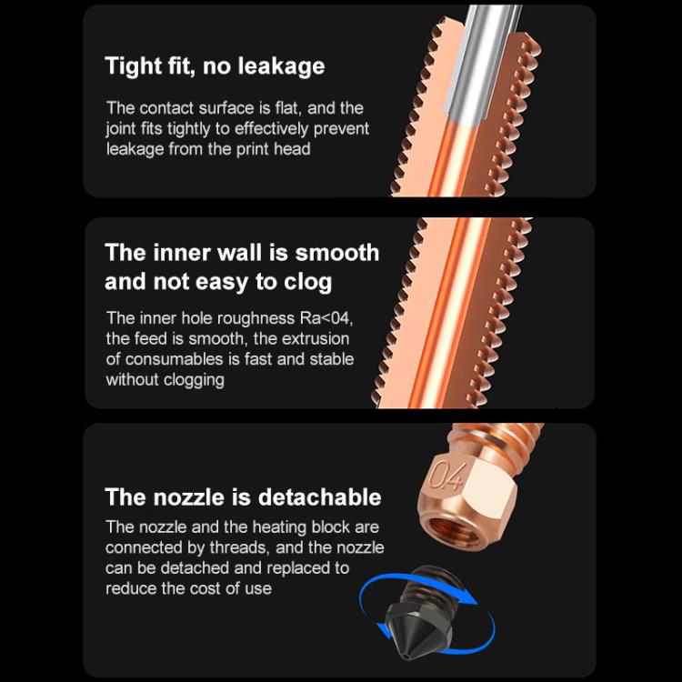 0.4mm Removable Steel Nozzle 3D Printer Part, For Creality K2 / Hi