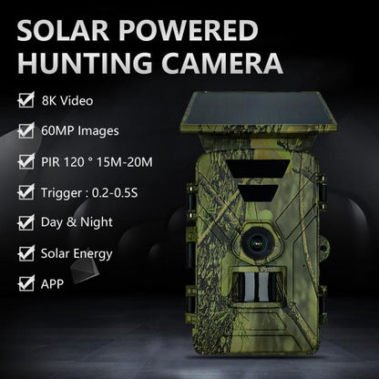 PR903G EU Version 5K HD Night Vision Infrared Hunting Camera with Solar Panel, PR903G US Version