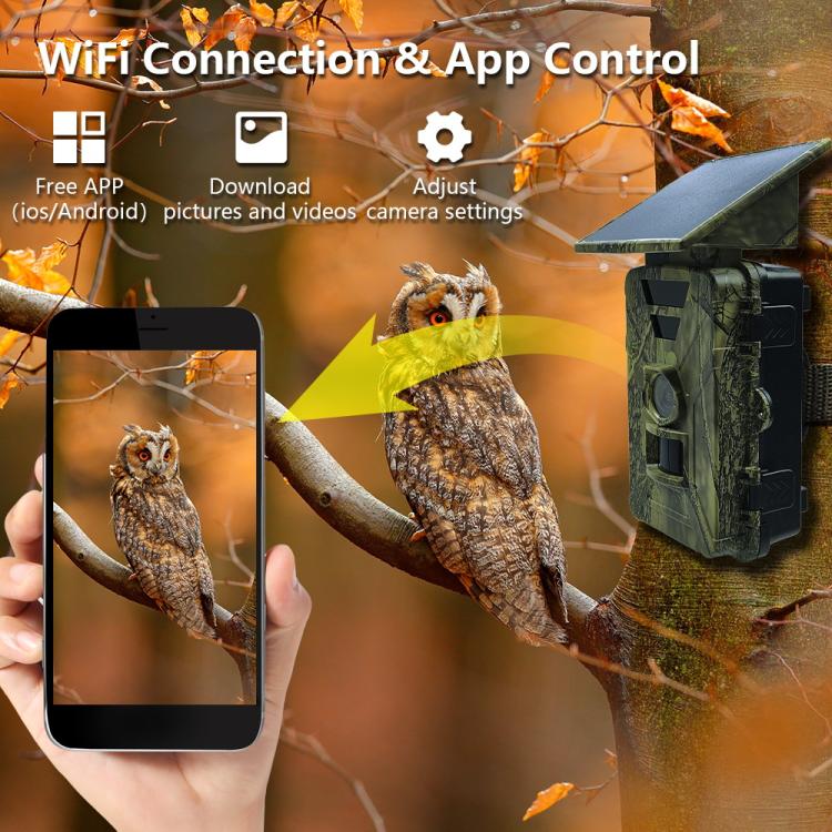 PR903G EU Version 5K HD Night Vision Infrared Hunting Camera with Solar Panel, PR903G US Version