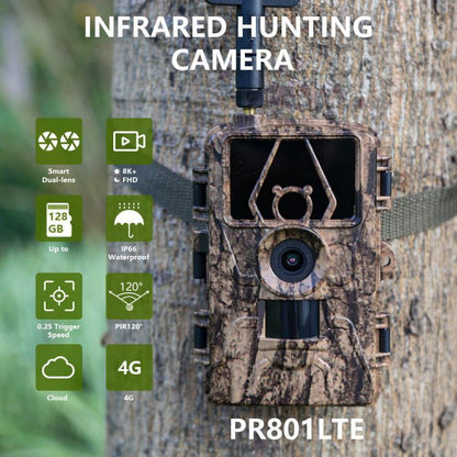PR801G 4G EU Version 8K HD Night Vision Infrared Motion Detection Hunting Camera, PR801G EU Version