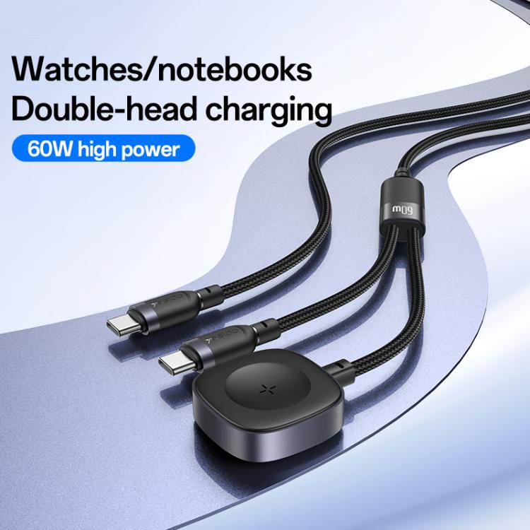 Yesido CA136C 60W USB-C / Type-C to Type-C & iWatch 2 in 1 Charging Cable, CA136C