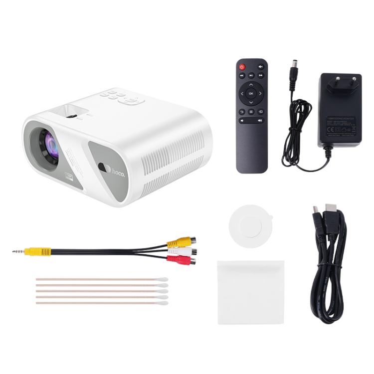 hoco DT1 1280x720P 140ANSI WiFi Bluetooth Wireless Projector Same Screen Version, EU Plug