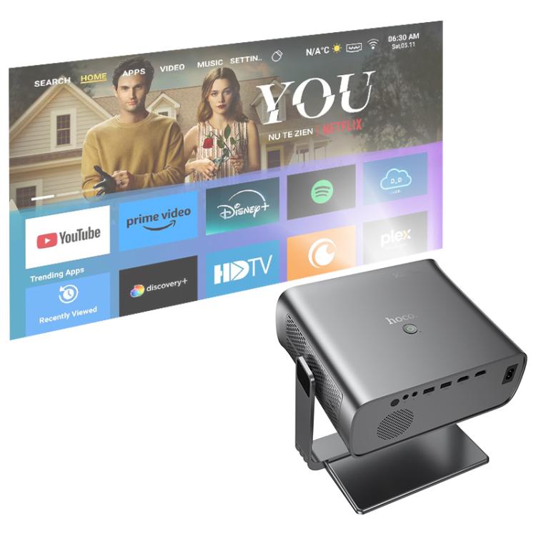 hoco DT5 1920x1080P 270ANSI Smart Electric Focus Projector Android Version, EU Plug