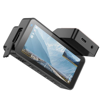 hoco DV12 2K 3.69 inch IPS Screen Display GPS Driving Recorder with Rear Camera, DV12
