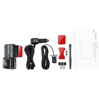 hoco DV12 2K 3.69 inch IPS Screen Display GPS Driving Recorder with Rear Camera, DV12