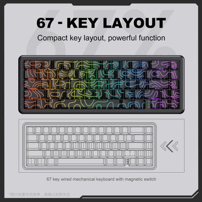 ONIKUMA G67 67-key RGB Wired Magnetic Axis Mechanical Gaming Keyboard, G67